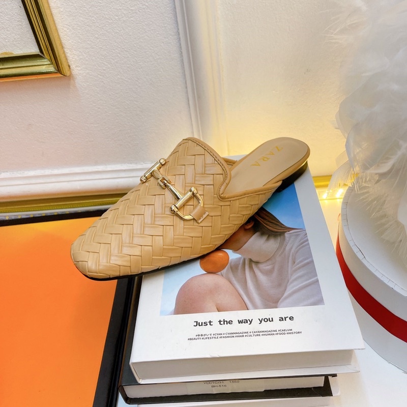 Dép sục zara đan màu kem fullbox