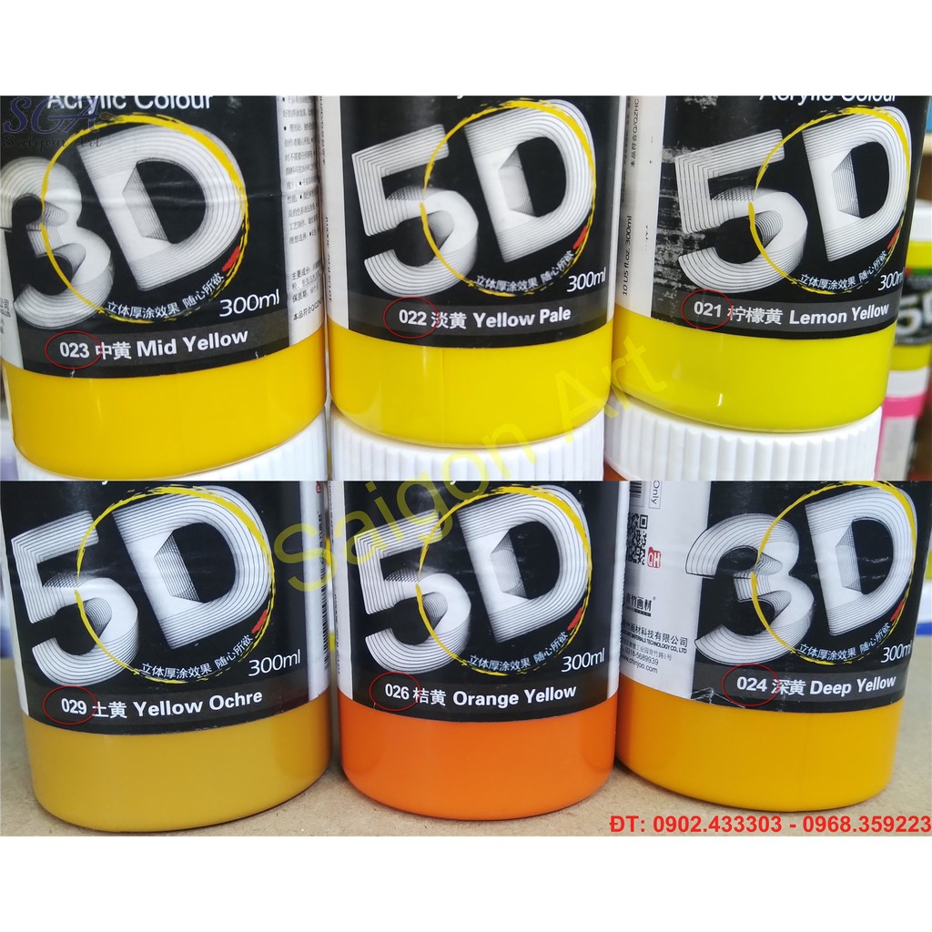 Màu Acrylic Chinjoo 3D-5D 300ml loại THƯỜNG (nhóm 1)