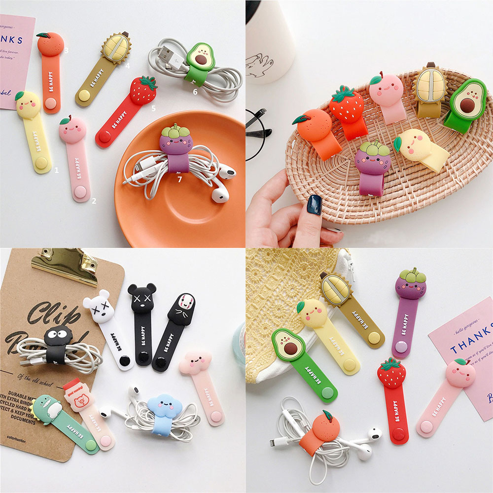 Phụ kiện giữ dây cáp/tai nghe gọn gàng bằng silicon hình trái cây xinh xắn