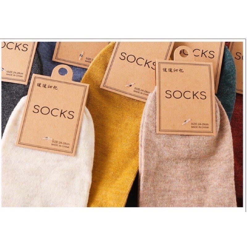 Vớ Trơn Cổ Ngắn Nam Nữ , Tất Muối Tiêu Unisex Nhiều Màu Sắc Chống Hôi Chân Cực Đep