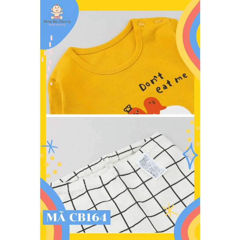 BỘ THU ĐÔNG DÀI TAY CAO CẤP TRẺ EM CỦA HÃNG CORDI-I, CHẤT THUN COTTON ORGANIC, MẪU TRỨNG ỐP LA
