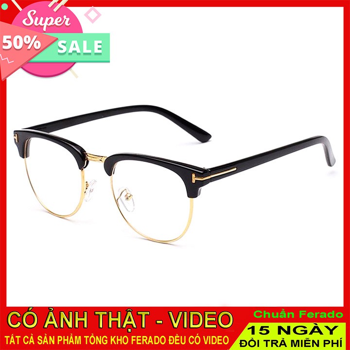 Gọng Kính Nữa Gọng chữ T Hàn Quốc Có Ba Màu sang chảnh