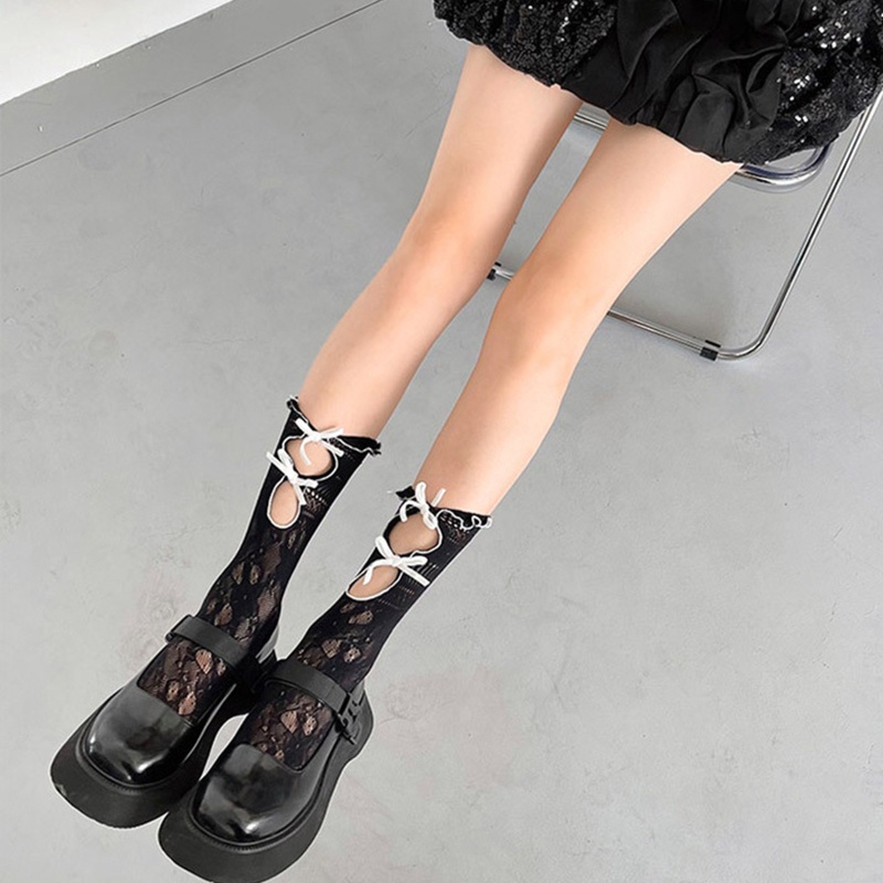 XIXI Vớ Ren Co Giãn Đính Nơ Phong Cách Lolita Harajuku Cho Nữ