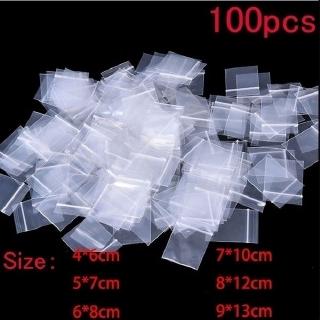 Set 100 túi nhựa khóa zip mini trong suốt tiện lợi