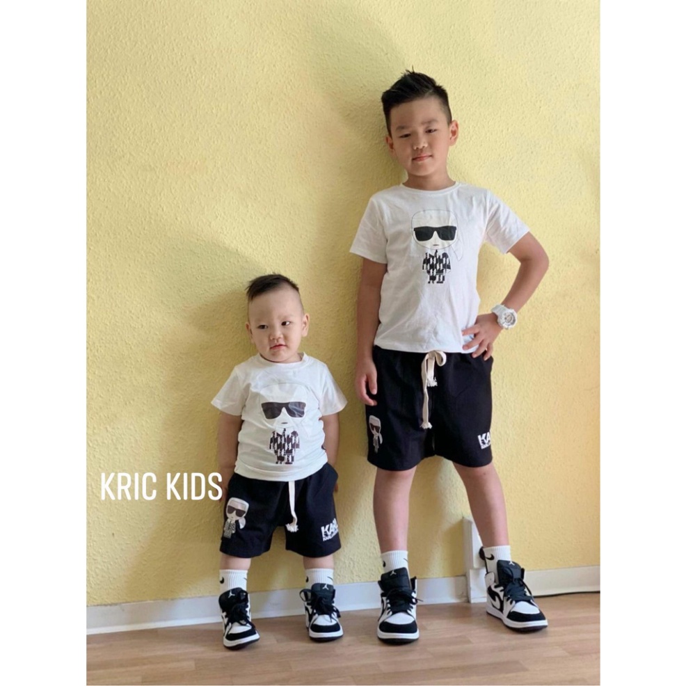 Bộ COTTON cho bé bộ thun cho bé hình KARL chất COTTON 100% (KÈM MŨ) MSP 1245