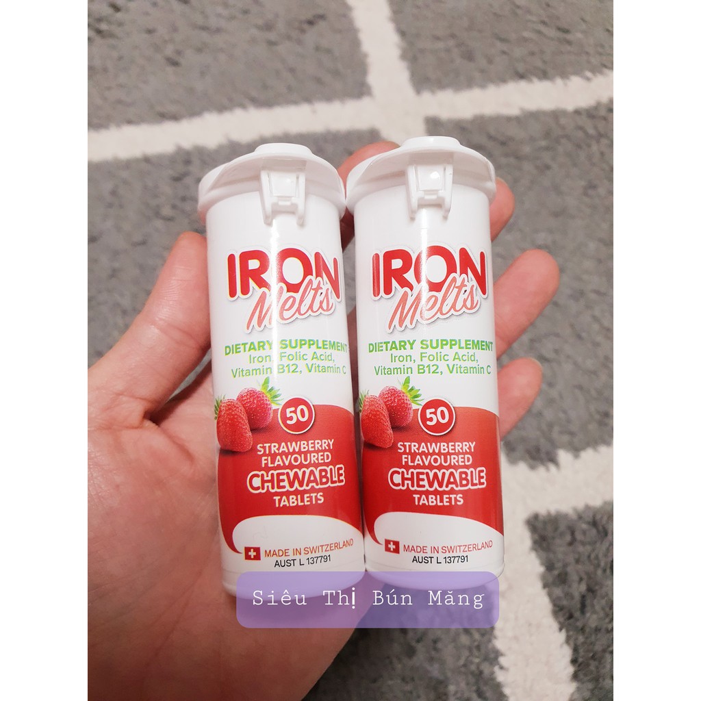 Iron Melts Chewable Viên ngậm bổ sung sắt