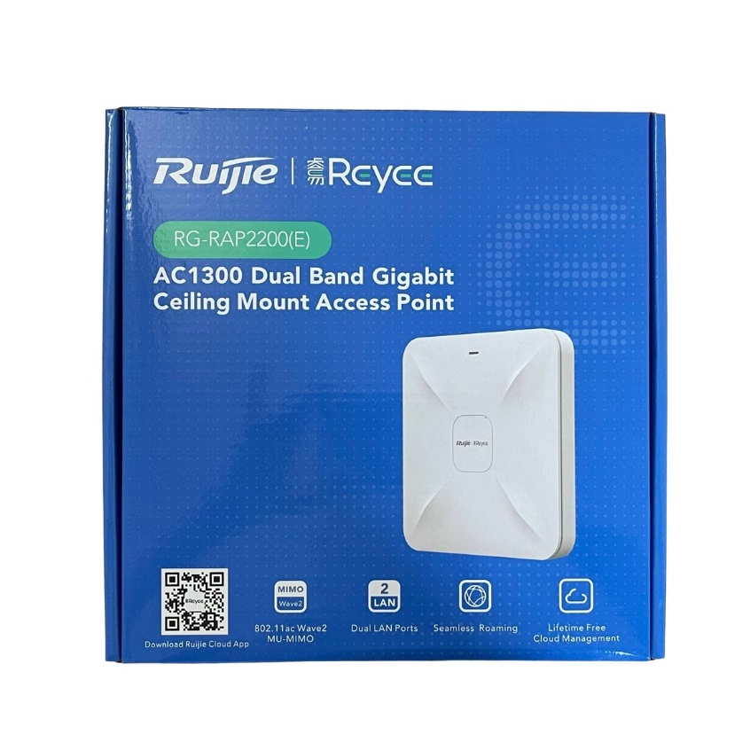 Bộ phát Wifi ốp trần hoặc gắn tường Ruijie RG-RAP2200E 1000Mbps