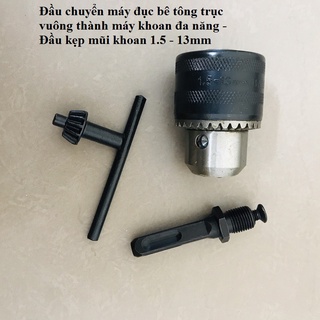 Đầu kẹp mũi khoan 1,5mm - 13mm chuyển đổi máy khoan bê tông sang khoan bắt vít ,máy khoan