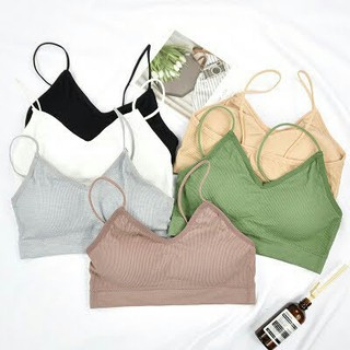 bra dây gân cotton croptop thể thao áo ngực sport bra 833 len tăm