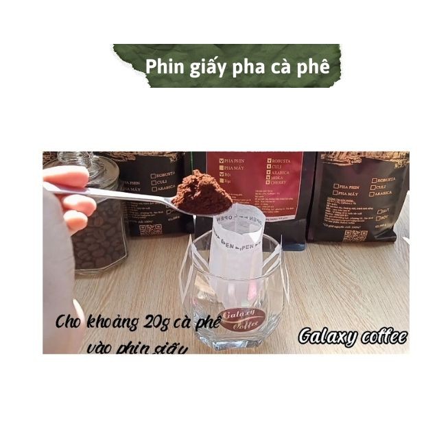 Cafe nguyên chất phin giấy pha tiện lợi mang đi du lịch, phin pha cafe nguyen chat bằng giấy để pha 20g cà phê