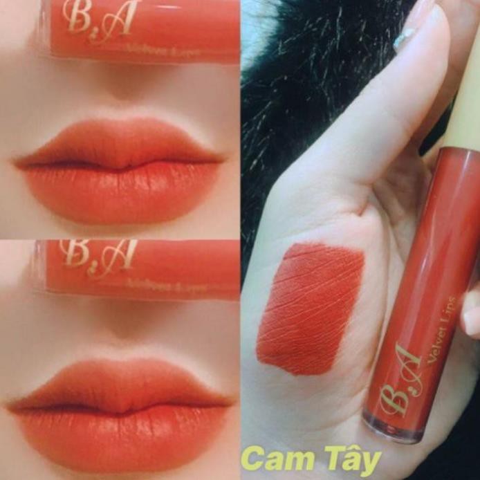 [Cam Tây] Son Kem Lì Nắp Vàng Cao Cấp B.A Màu Cam Tây Mềm Mịn Lâu Trôi Tặng Kèm Dưỡng Môi | BigBuy360 - bigbuy360.vn