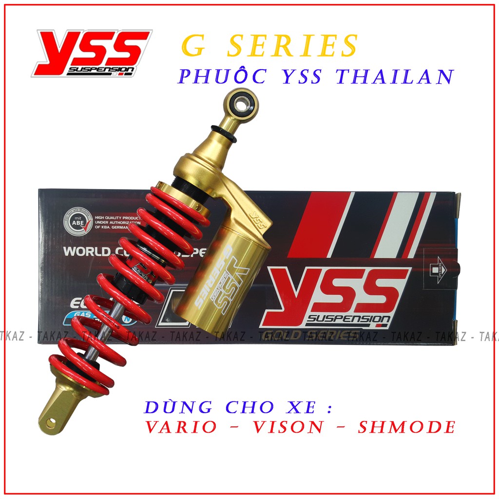 Phuộc YSS Thái Lan G-Plus Dành Cho Xe : VARIO - VISON - CLICK - SH MODE ( RED/GOLD )