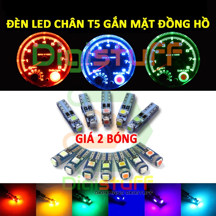 Đèn LED gắn mặt đồng hồ ( taplo ) / gắn cốp xe chân T5 cho xe máy, xe hơi