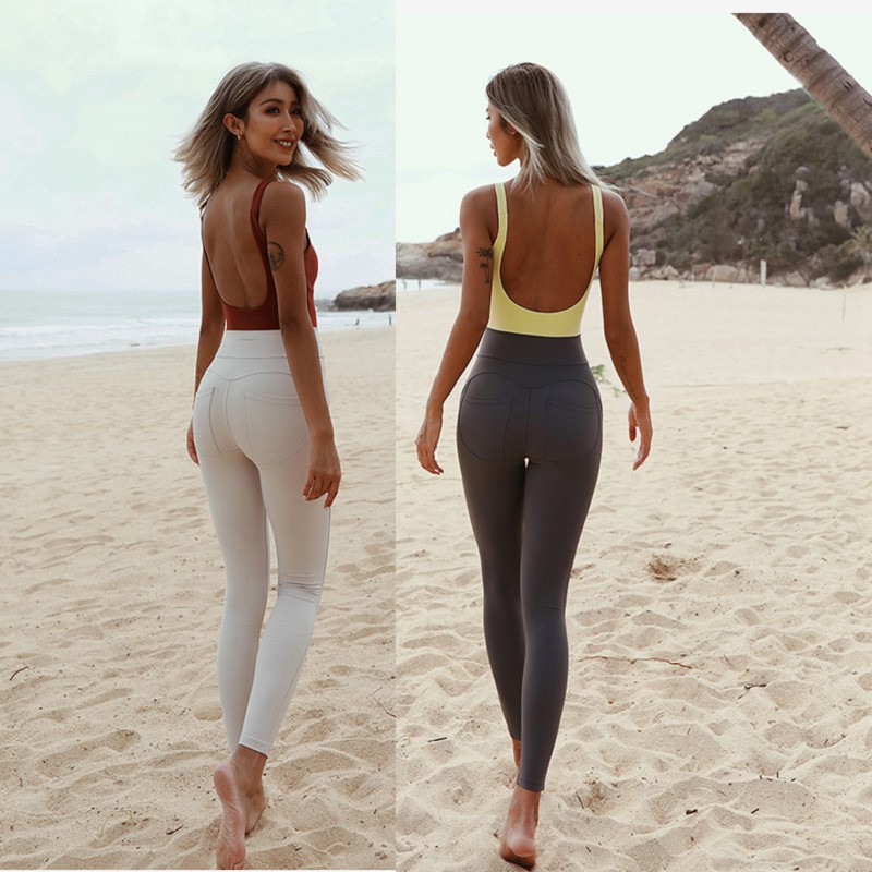 ĐỒ TẬP GYM, YOGA - Bộ đồ Jum liền thân LULU hai dây tôn dáng, Khoét lưng sâu sexy cá tính [FANDRUINO]