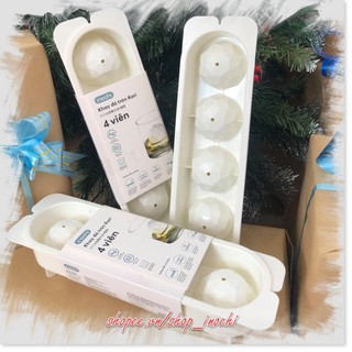Khay đá tròn 4 viên - vỉ làm đá bi tủ lạnh kari inochi tủ lạnh viên bi chính hãng KDT01