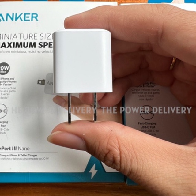 Củ sạc nhanh ANKER A2633 Powerport III Nano 20W 1 cổng USB-C PiQ 3.0 tương thích PD - Hỗ trợ sạc nhanh 20W