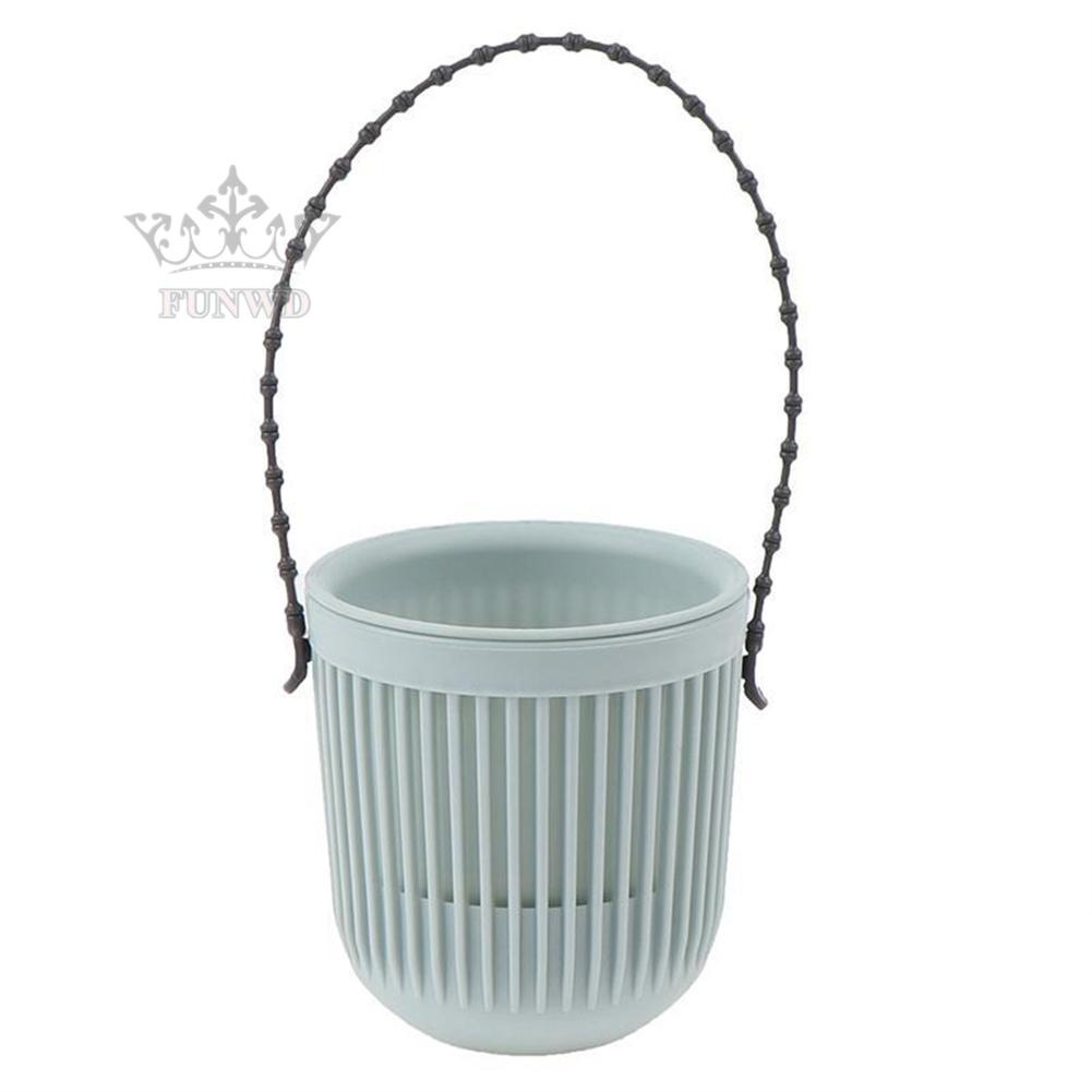 【FUNWD】Double-Layer Hanging Plant Holder Lazy Water Plastic Basket Wall Flower Pot