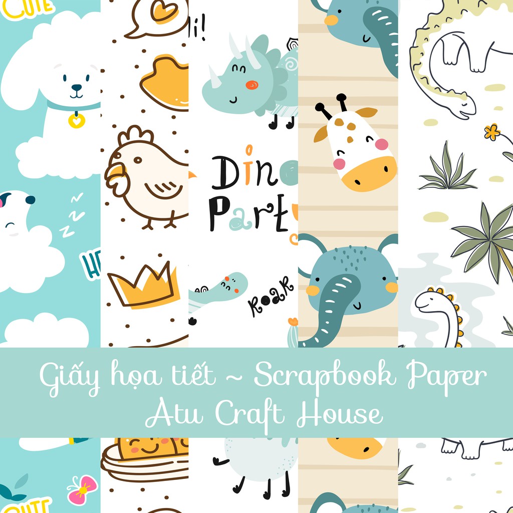 Animal Giấy Họa Tiết Scrapbook - Scrapbook Paper P.2 (rất nhiều mẫu)