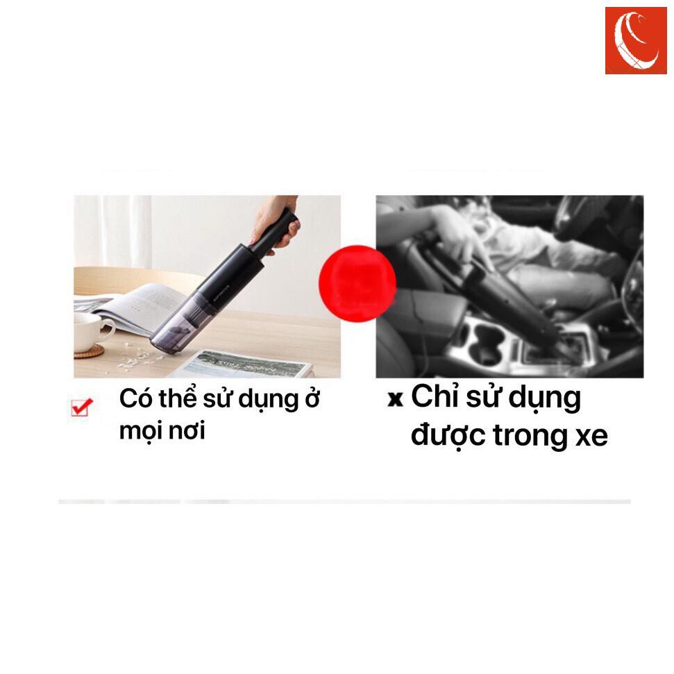 Máy hút bụi ô tô cầm tay mini không dây công suất 120W công nghệ lốc xoáy, đa năng, nhỏ gọn tiện dụng trên xe hơi