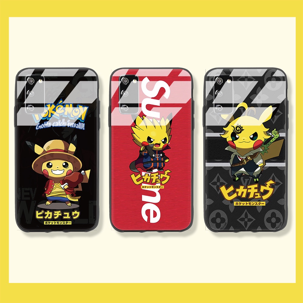 Ốp Điện Thoại Kính Cường Lực Hình Pokemon Pikachu Cho Xiaomi Poco X3 Pro Xiaomi Poco M3 Xiaomi 11 Redmi 9t Redmi Note 10 Pro Xiaomi Poco F3 Redmi
