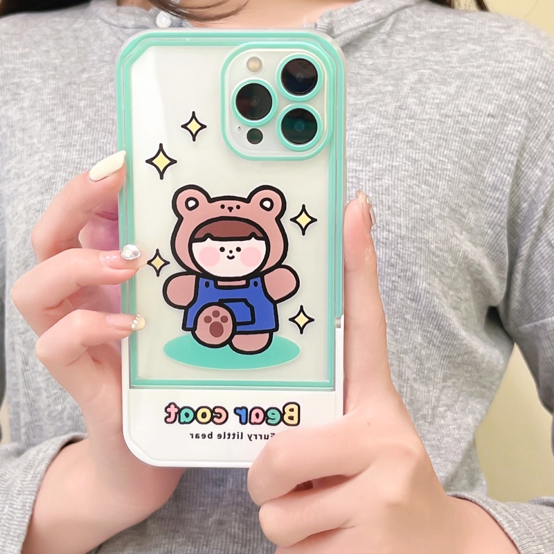 Ốp lưng iphone Ốp Điện Thoại Kèm Giá Đỡ Tàng Hình Chất Lượng Cao Cho iphone13Pro 12Promax / xs / 6 / 7 / 8 / Plus / 14 Dinuo case