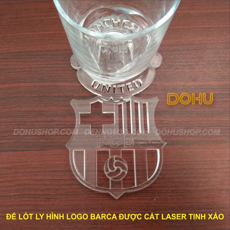 Đế Lót Ly Logo Barca [ĐỘC LẠ] Bằng Mica Trong Suốt - DOHU