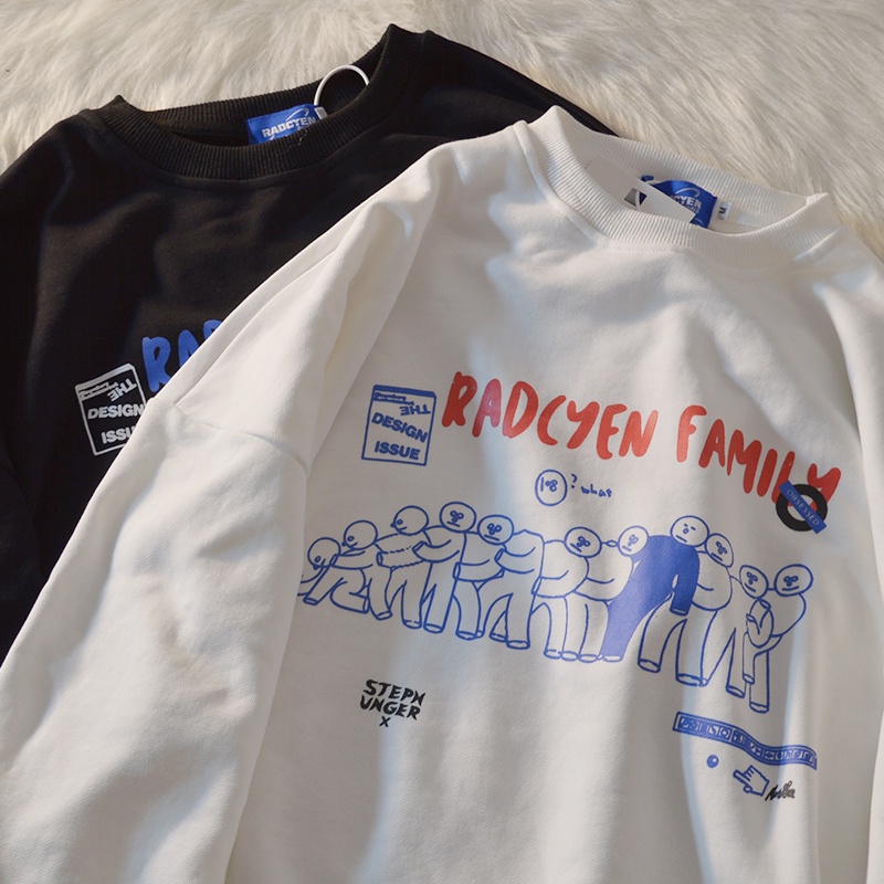 【ZHELIHANGFEI】Áo Thun Tay Dài Dáng Rộng Kiểu Nhật Bản Dễ Phối Đồ