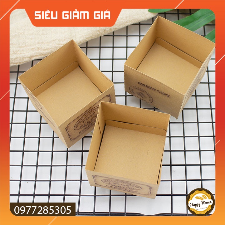 Cup giấy vuông màu nâu nướng bánh bông lan bánh Muffin tiện dụng chịu nhiệt tốt sét 50 cup