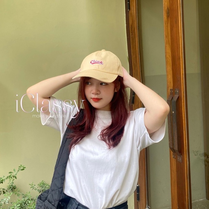 Mũ Lưỡi Trai Thêu Chữ Chcuh 5 Màu Unisex Vải Kaki Cao Cấp, Phong Cách Ulzzang Vintage Hàn Quốc - Iclassy_shoes
