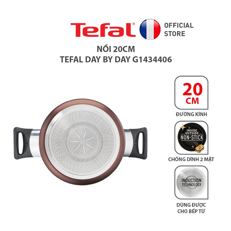 [Mã LIFEHL06 giảm 10% đơn 250K] Combo Tefal Day By Day Chảo chiên 24cm & Nồi 20cm & Chảo xào 26cm