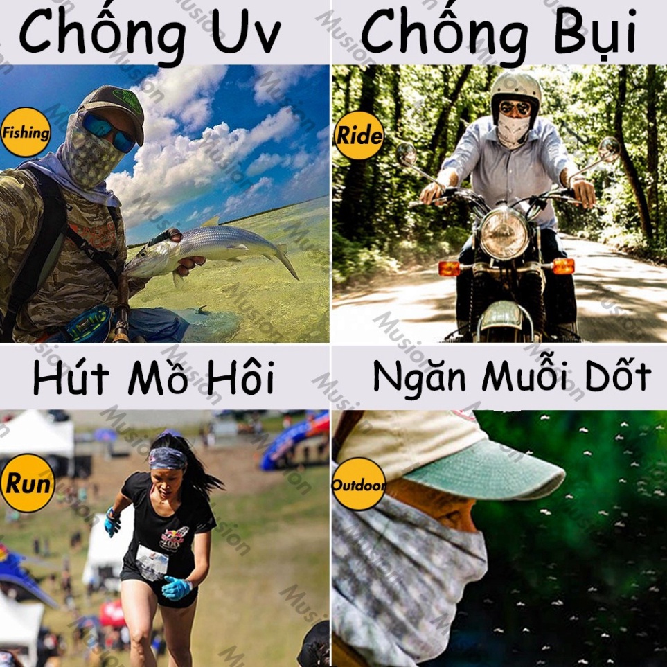 [CHO CHỌN MÀU] - GIÁ XƯỞNG - Khăn ống trùm đầu đa năng vải chống bụi - chống nắng cao cấp - khăn khẩu trang đa năng loại