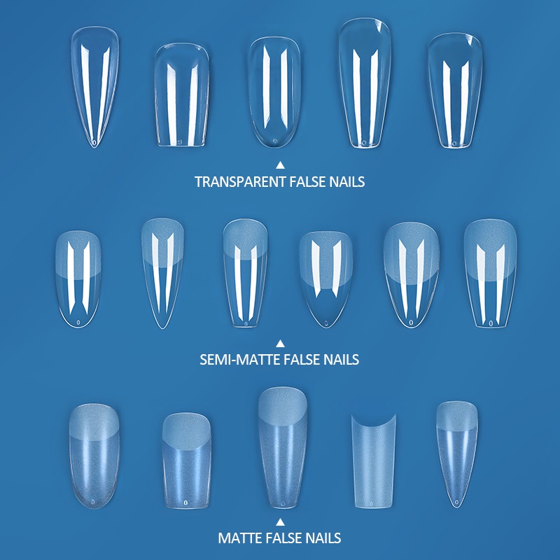 Set 120 móng tay giả BORN PRETTY hình bán nguyệt dạng ấn chuyên dùng cho nối dài móng