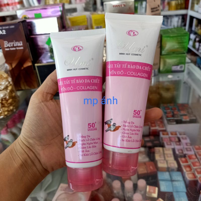Gel tẩy tế bào da chết umi collagen yến đỏ 100ml