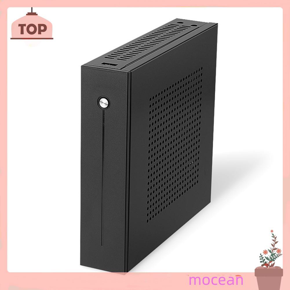 Mocean E-T3 Mini-ITX Case Ultra Slim SECC Computer PC Chassis Support Wall Mount