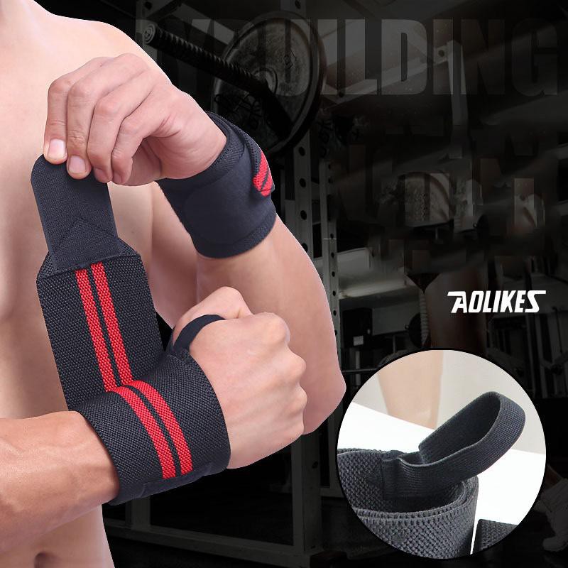 Đôi dây quấn cổ tay Aolikes phụ kiện tập gym cao cấp AK19