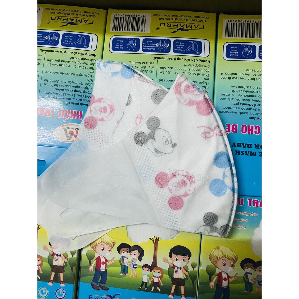 [Mã COSDAY giảm 8% đơn 150K] [Trẻ em] Hộp 10 cái và Hộp 50 cái Khẩu Trang 3D Mask Kid Công Nghệ Nhật Bản