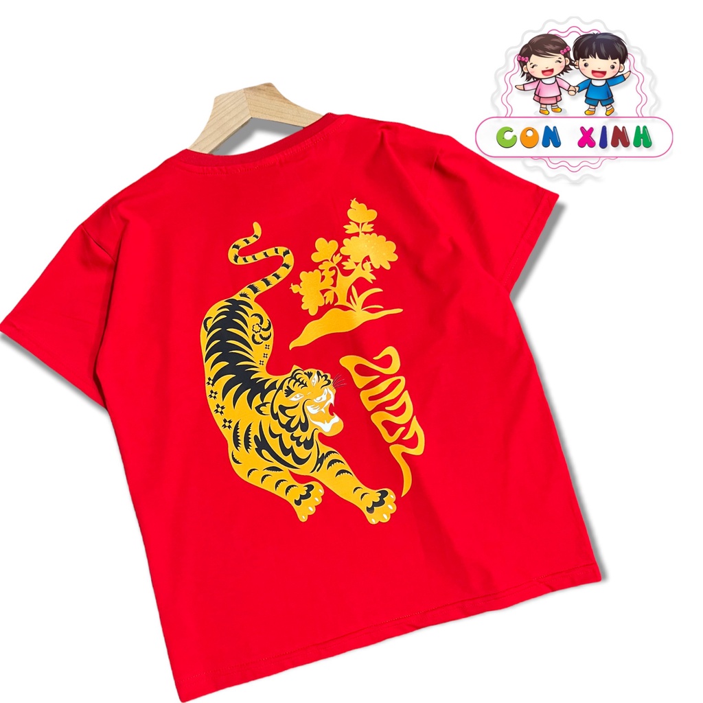 Áo thun bé trai CON XINH cotton hình in CỌP VẰN 2022,thời trang dành cho trẻ em từ 4 đến 10 tuổi