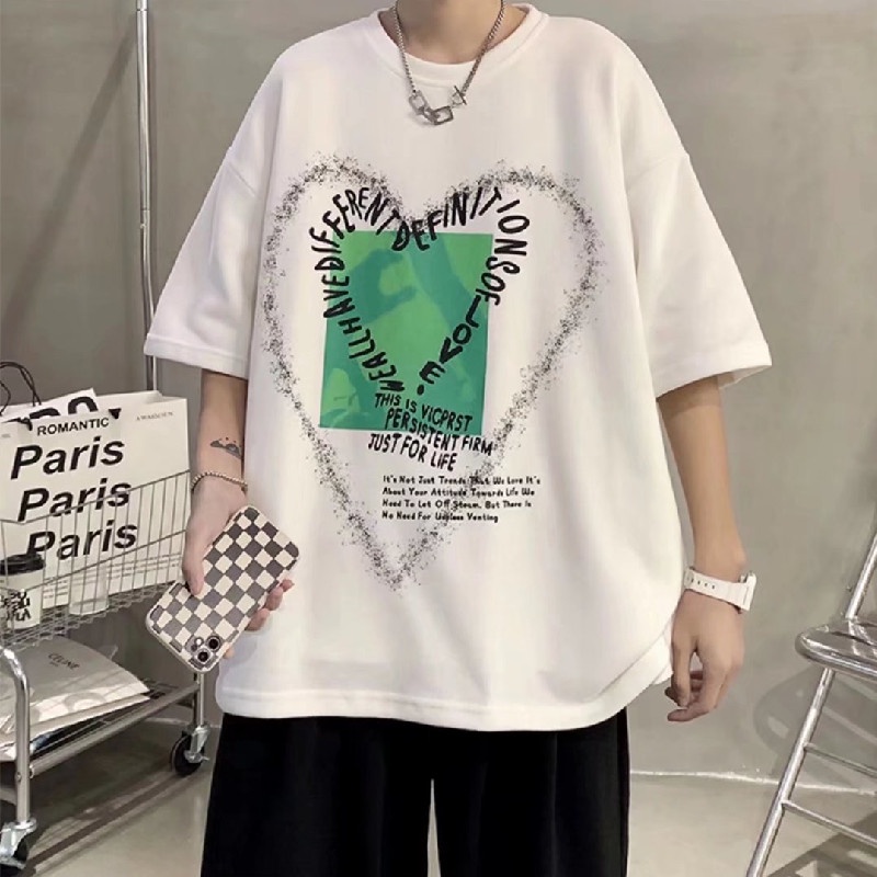 Áo Thun Tay Ngắn Dáng Rộng In Họa Tiết Hoạt Hình Phong Cách Hàn Quốc Thời Trang Mùa Hè Cho Nam Và Nữ