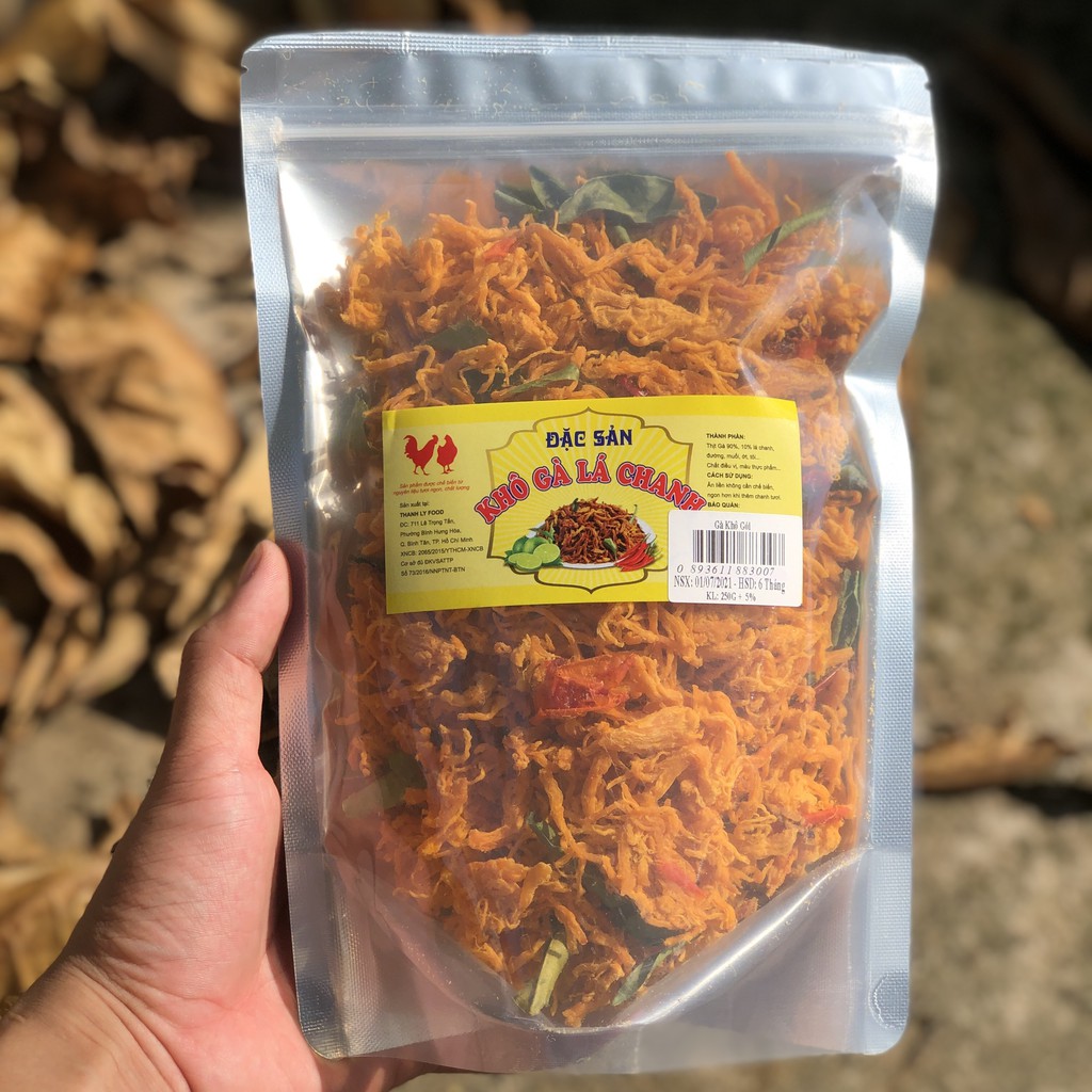 250g Khô gà lá chanh làm từ 100% ức gà và các gia vị tẩm ướp Thịt Gà xé cay ĂN VẶT IMINT FOOD