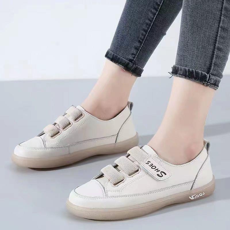Giày Lười Da Mềm Mỏng Màu Trắng Thời Trang Xuân Thu Cho Nữ