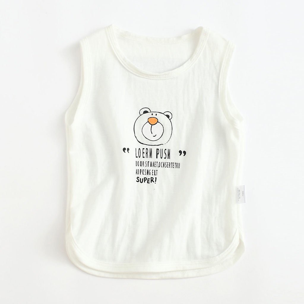 Bộ Ba Lỗ Cho Bé Trai, Bé Gái Vải Thun Lạnh Họa Tiết Gấu POO Dễ Thương, Áo Ba Lỗ Bé Trai MOOBABY SHOP