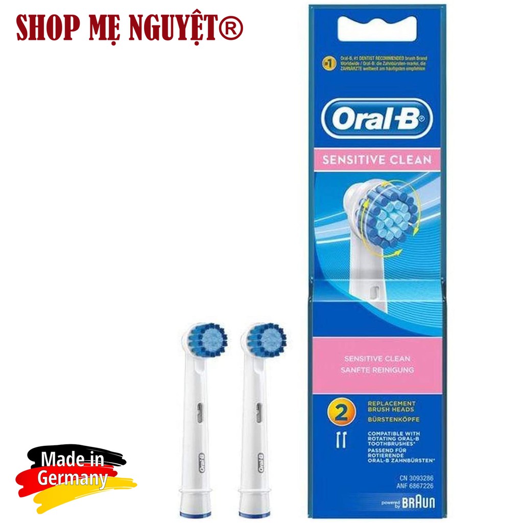 Bộ đầu bàn chải đánh răng điện Oral-B Sensitive Clean (made in GERMANY)