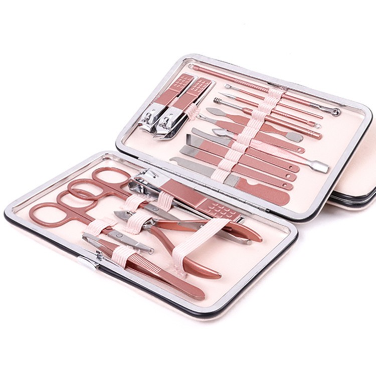 Bộ Bấm Móng Tay 18 Món Kèm Hộp Đựng Sang Trọng (Hồng)