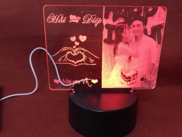 Đèn ngủ led khắc hình ảnh theo yêu cầu
