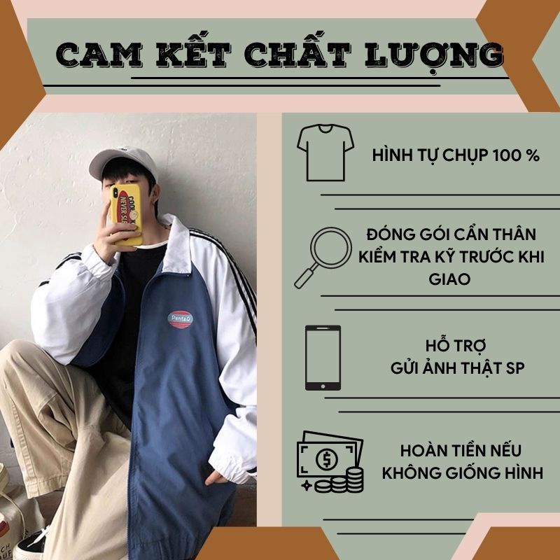 Áo khoác dù dáng bóng chày form rộng unisex phong cách năng động