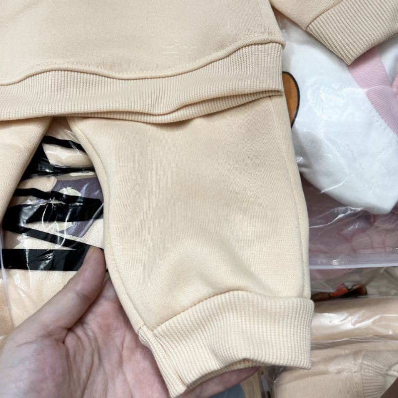 Bộ nỉ bông siêu dày dặn ấm áp cho bé