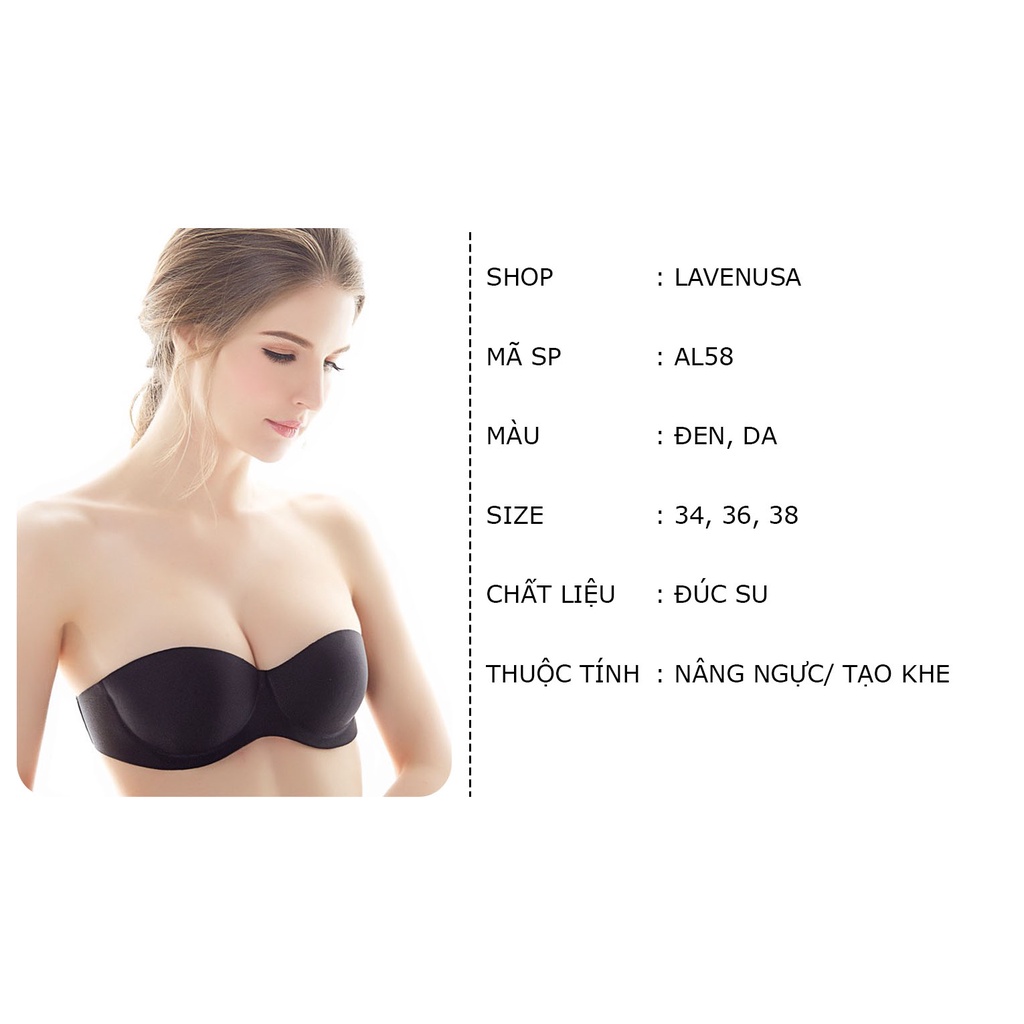 Áo lót nữ không dây mặc áo hở lưng hở vai có gọng nâng ngực LAVENUSA AL58