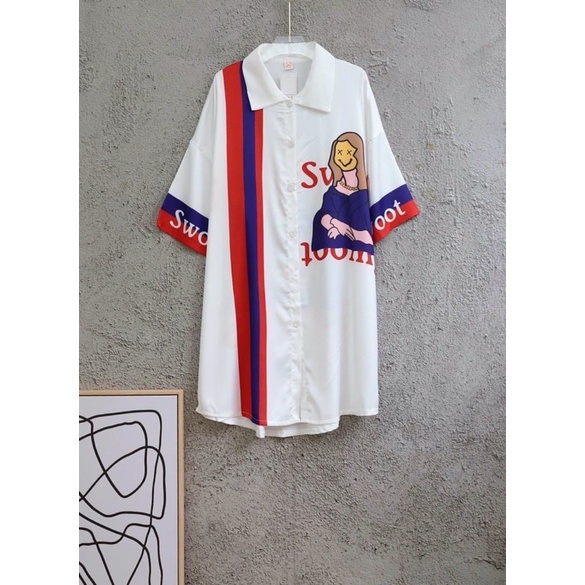 Váy ngủ sơ mi Hồng baby tay dài lụa satin cao cấp quảng châu