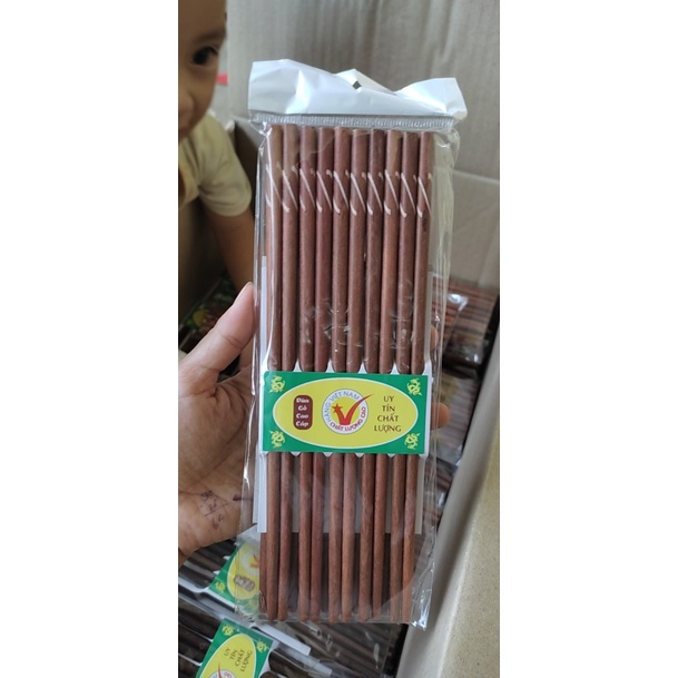 Combo đũa ăn cơm gỗ tự nhiên 2 xọc khảm Việt Cao Cấp - An Toàn - Chống trượt nấm mốc, không hóa chất