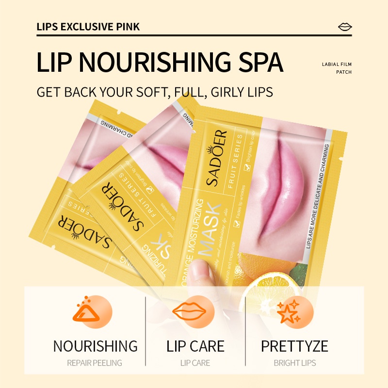 Mặt Nạ Môi Chiết Xuất Trái Cây Collagen Dưỡng Ẩm Làm Mờ Nếp Nhăn Và Làm Sáng Màu Môi